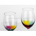 Spray colorful wine glass set